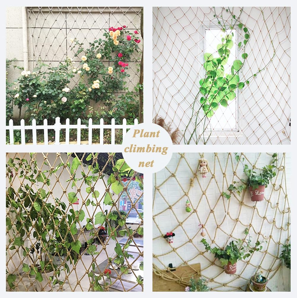 Rete Decorativa in Corda per Interni o Esterni, Sicurezza Corda Della Canapa Rete, Bambino Ringhiera del Balcone per Protezione Rete, Rete Gatti Rete Canapa (1x6m)