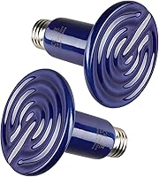 Vista 7 de Simple Deluxe Mini bombilla de cerámica emisora de calor de 50 W, bombilla de lámpara de calor para reptiles, sin emisor de luz, calentador de Negro