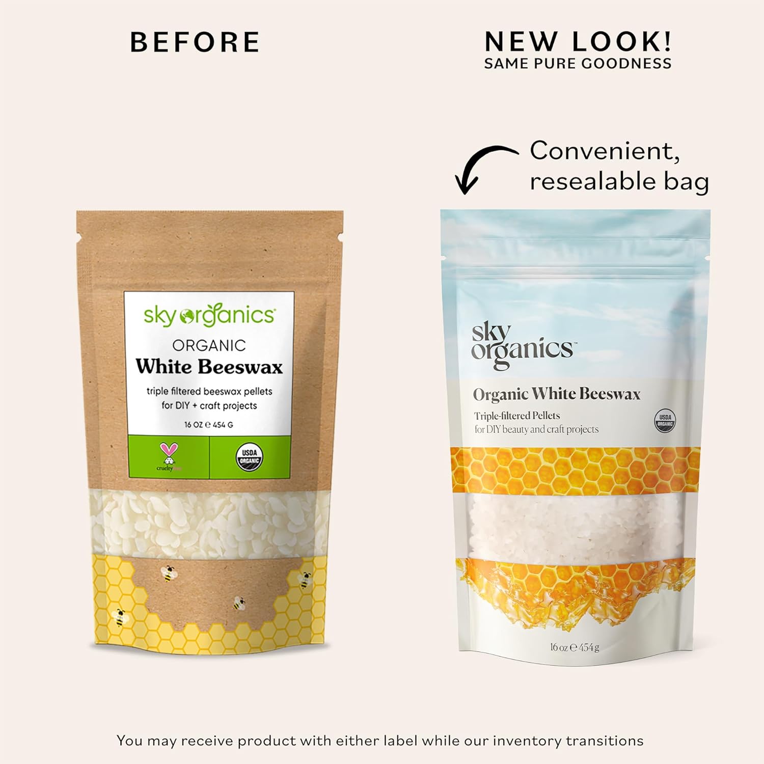 Sky Organics - Organic White Beeswax - DIY Home Essentials - Beauty, Skin Care, & Crafts - Candle Making Supplies - Make Lip Balm, Candles, Soap, Lotion, Cream, Body Butter - Mild Natural Scent, 16oz - Image 2