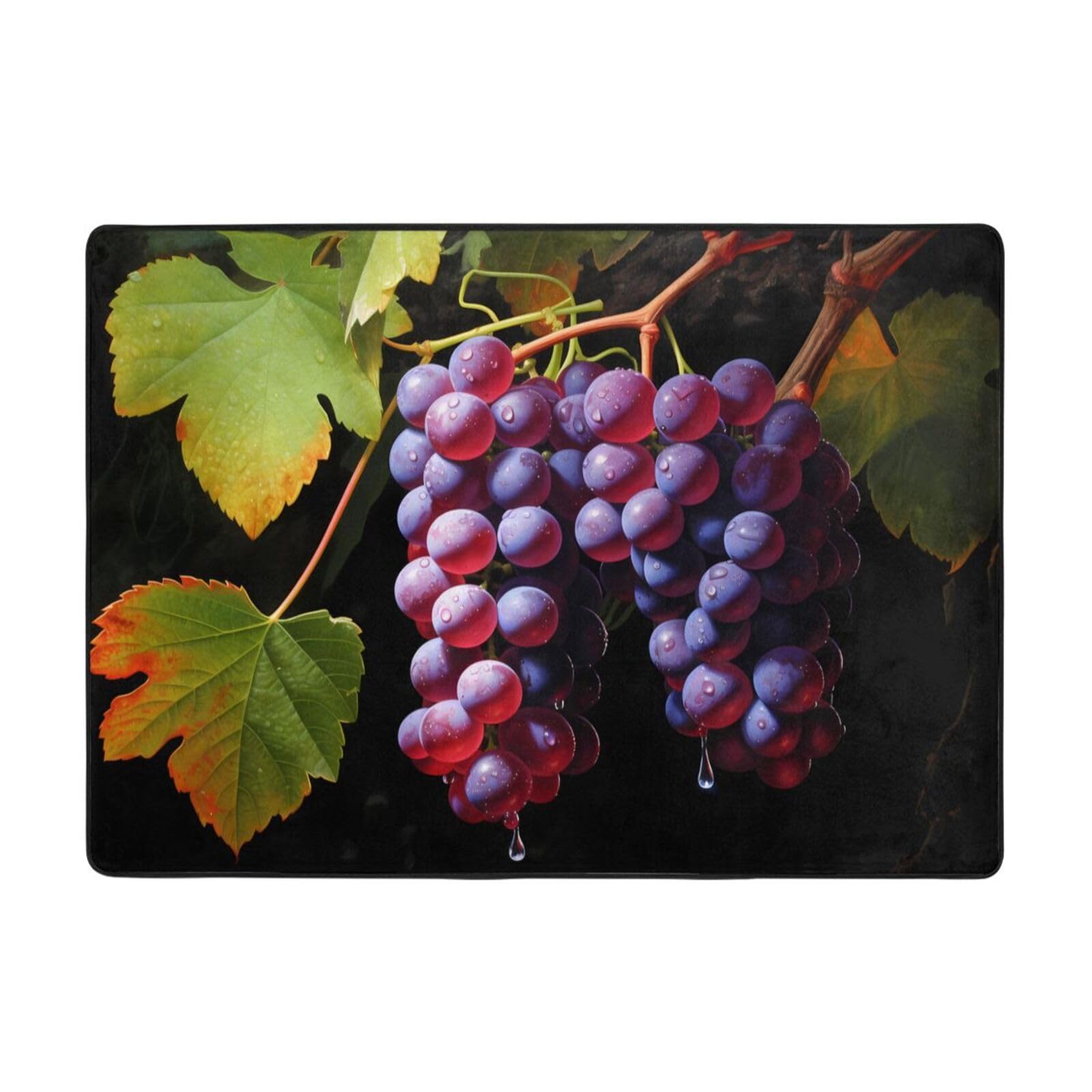 Tapis en flanelle motifs raisins frais 203x147 cm pour le sol de la chambre