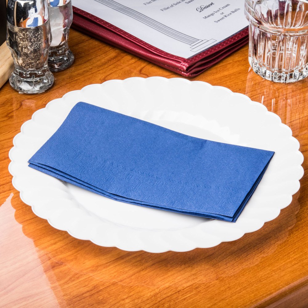 Perfectware 2 plis Serviettes de table Navy- 100 2 plis Serviettes de table en bleu marine, 7,6 cm Hauteur, 10,2 cm de large, 20,3 cm de long (lot de 100), bleu marine, 100