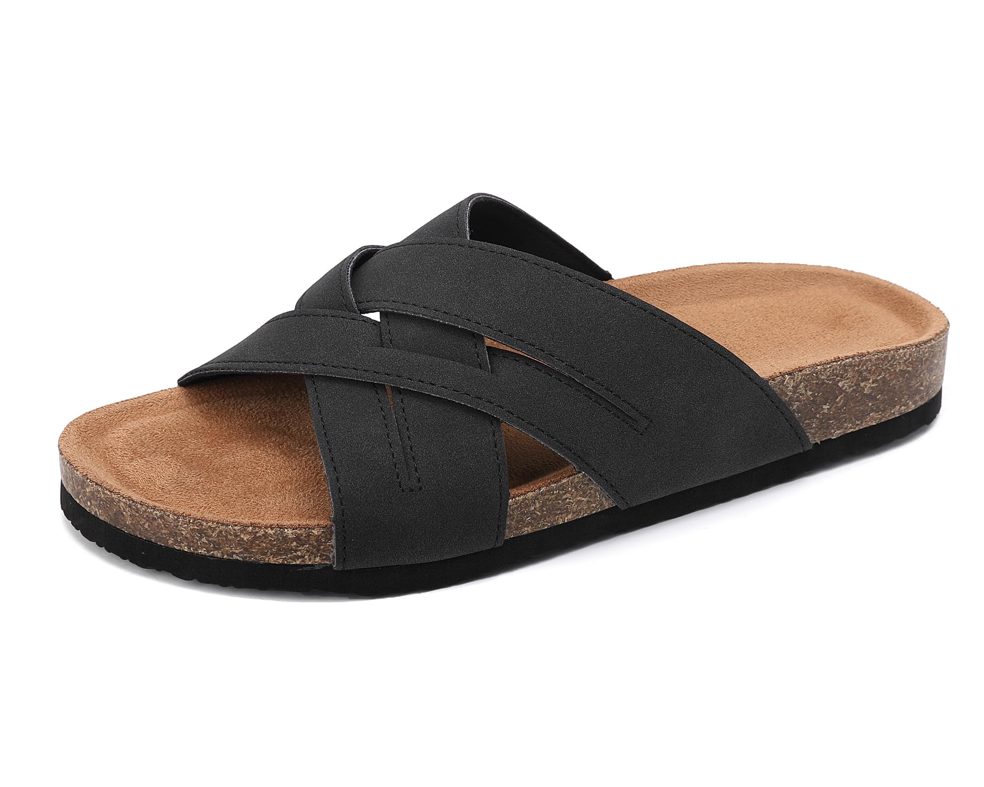 ARRIGO BELLO Pantoletten Damen Bequeme Leder Sandalen Mode rutschfeste Hausschuhe Arch Support Sommer Outdoor Badelatschen Größe 36-41