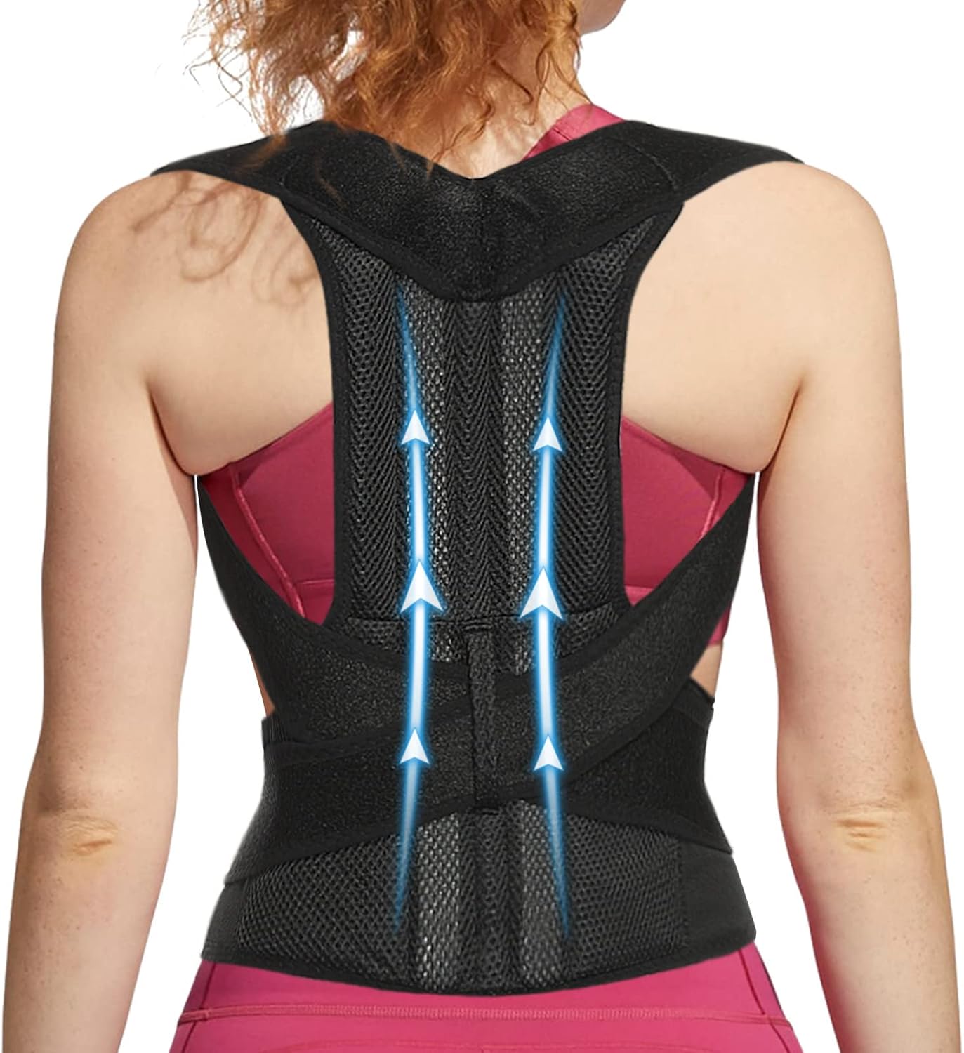 Back Brace for Women and Men Posture Corrector with Adjustable Lumbar Support – Shoulder Upper Lower Back Pain Relief for Hunchback Scoliosis Sciatica – Breathable Design (31.5’’-35.5’’)