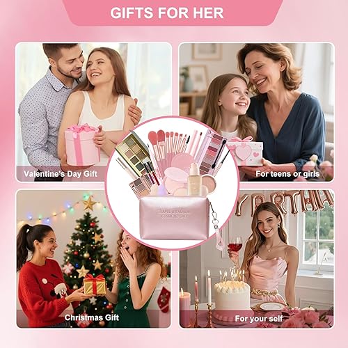 Miniatura 7 de Kit de maquillaje, juego de maquillaje, kit de maquillaje todo en uno de 25 piezas para mujeres y adolescentes, juego de maquillaje hipoalergénico