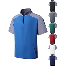 Wind and Water Resistant Cage Jacket Short Sleeve Golf Jacket Quarter Zip Pullover with Sleeve Pocket for Workout