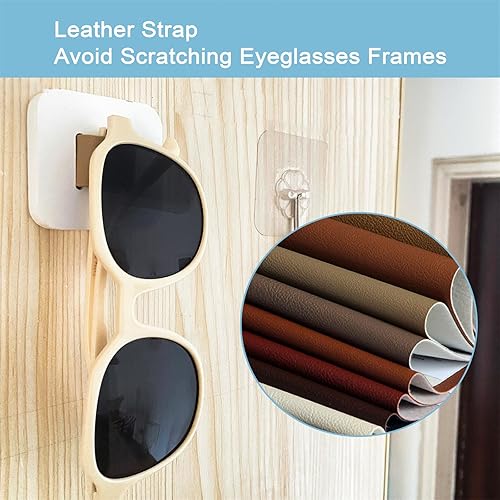 Miniatura 5 de Organizador de lentes de sol de madera, almacenamiento para gafas de sol, montaje en pared, exhibición de gafas, decoración del hogar, (4 unidades,