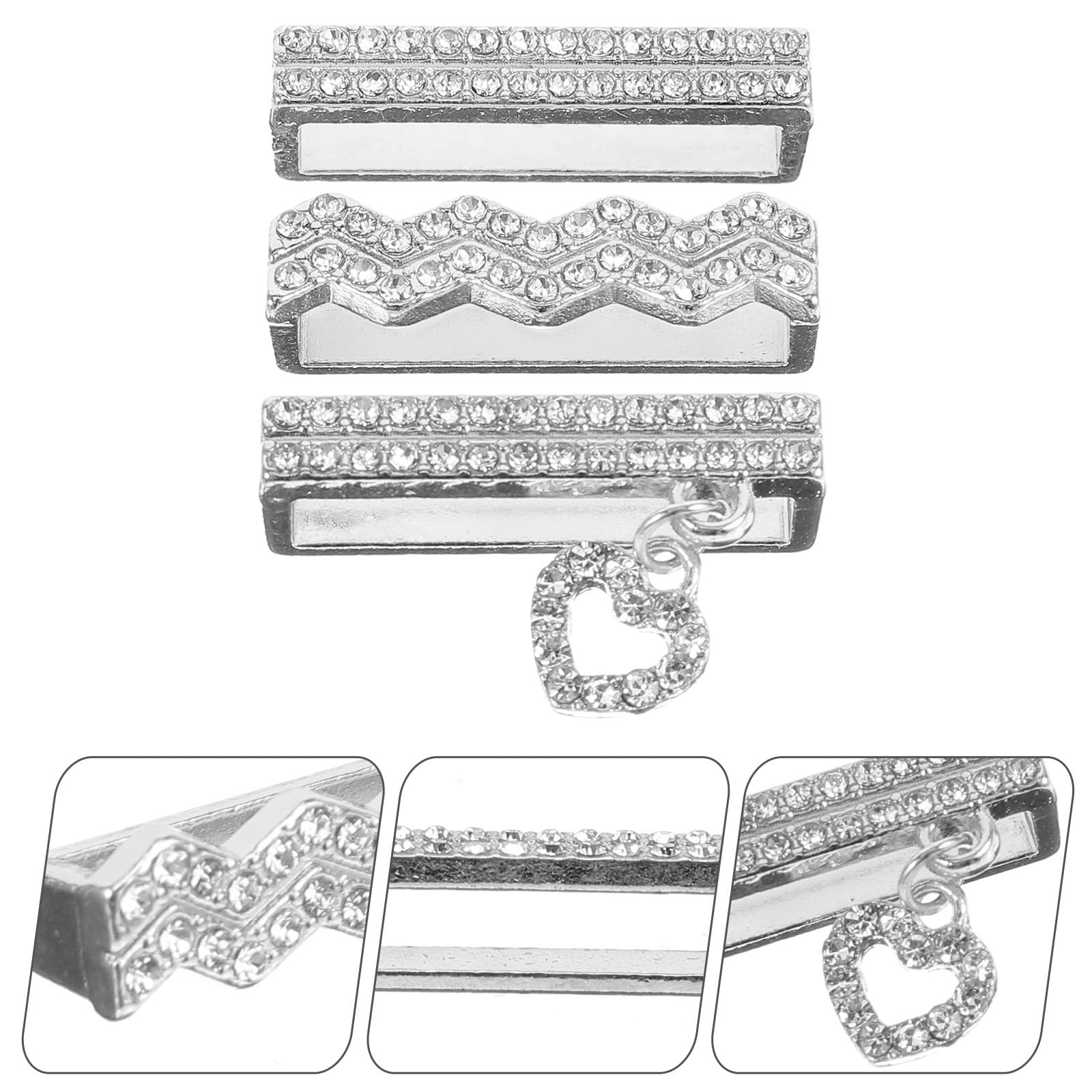 ULTECHNOVO Breloques en Métal pour Bracelet de Montre en Silicone, Lot de 3 Pièces Strass Uniques, Décoration Facile à Utiliser pour Bracelet Montre Connectée Largeur 22mm