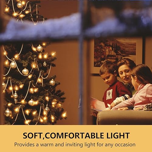 Miniatura 5 de C9 - Bombillas LED de repuesto para camino de Navidad, para interiores y exteriores, 0.6 W equivalente a 7 W, blanco cálido 2200 K, base E17