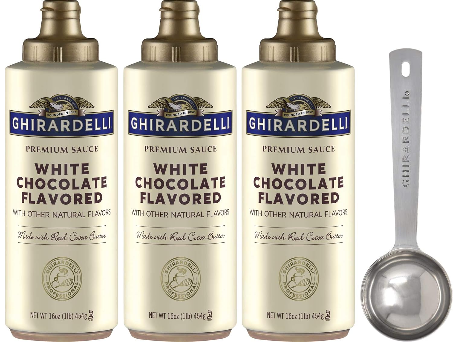 NXWVPC Ghirardelli White Chocolate Sauce Squeeze Bottles
