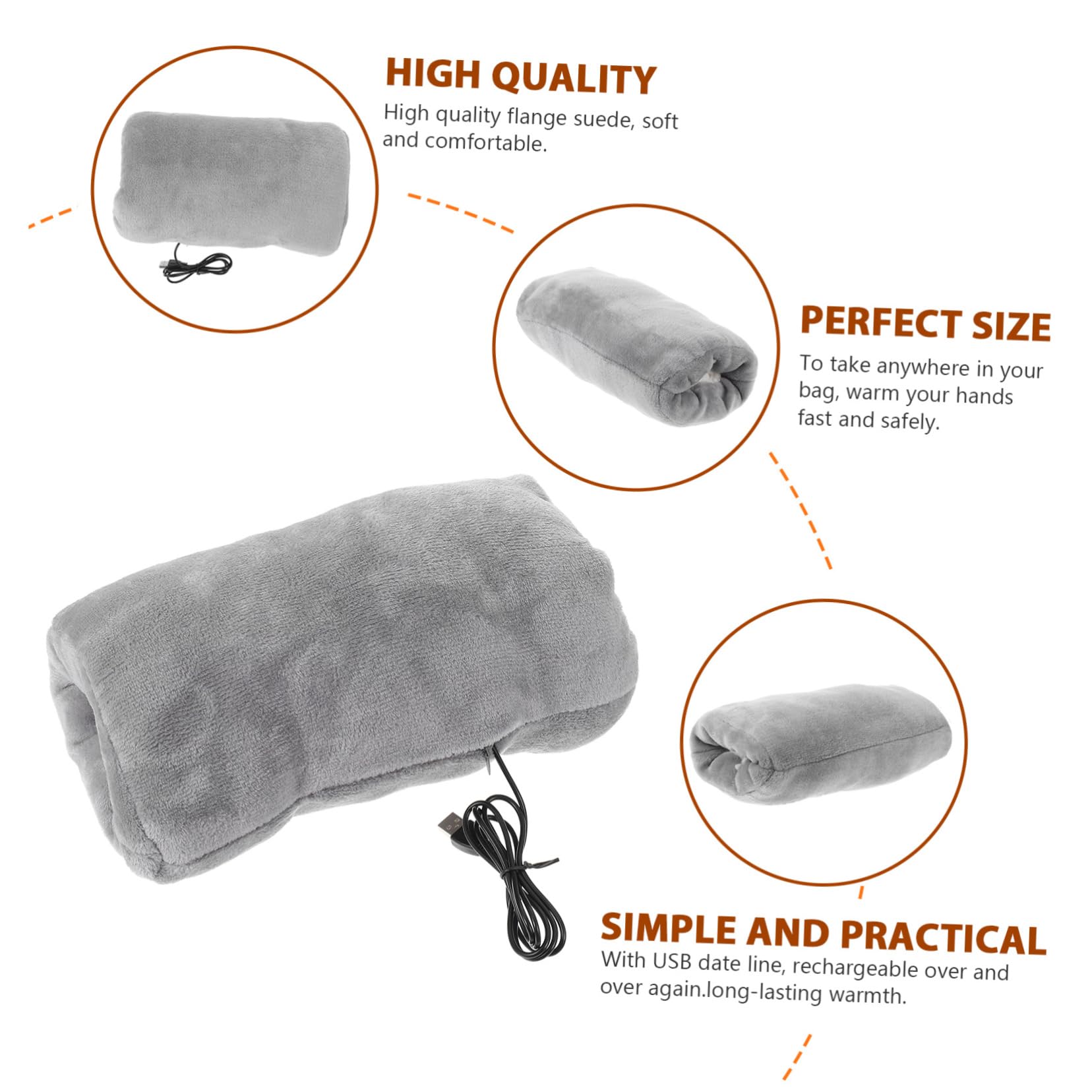 BESPORTBLE 3pezzi Usb Riscaldatore Portatile Per Mani Flanella Scaldamani Ricaricabile Per Inverno Comodo e Pratico Per Anziani Design Semplice e Riutilizzabile