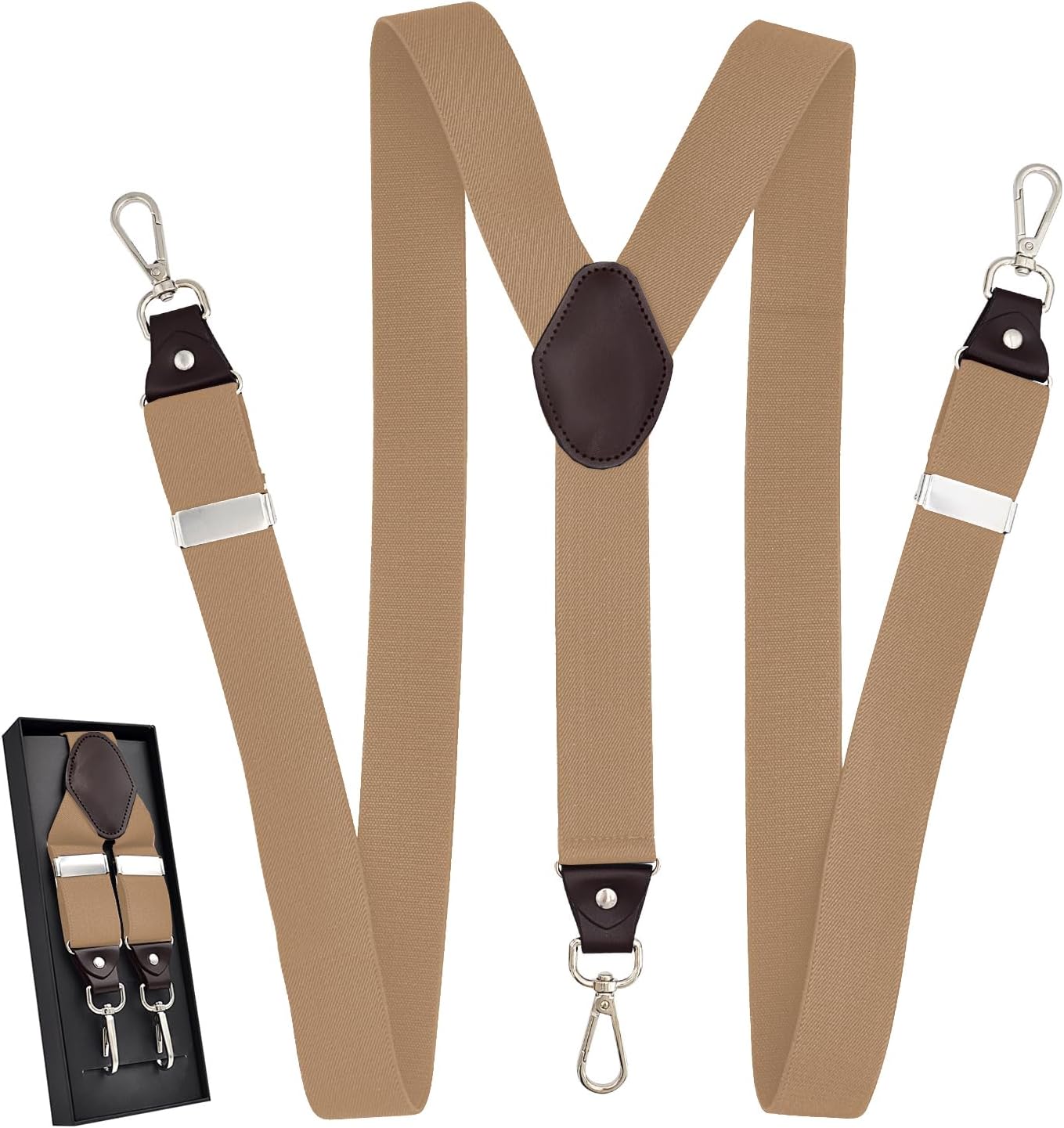 Suspenders for Men, Adjustable Suspenders with Elastic Straps Y-Back Construction Heavy Duty for Work - Image 2