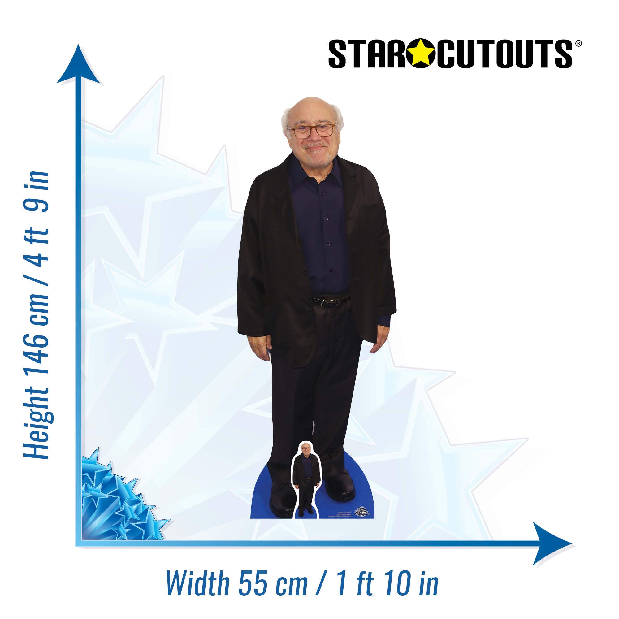 Star Einbauöffnungen "Danny DeVito" Karton Ausschnitt, Mehrfarbig