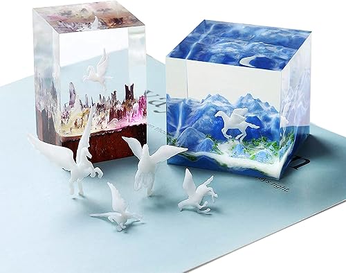 Miniatura 10 de Woohome 12 piezas de relleno de moldes de resina 3D Mini alce de resina de hongos, rellenos de resina 3D, moldes de epoxi para suministros de