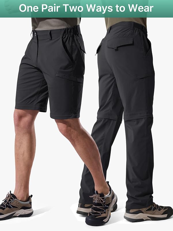 Men's Convertible Hiking Pants Outdoor Lightweight (Black 36W x 30L) by FREE SOLDIER - Used condition - Image 2