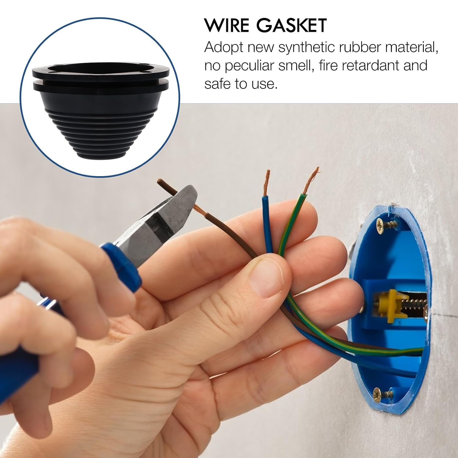 Tower Shaped Wire Grommet 4 Pack Synthetic Rubber Black