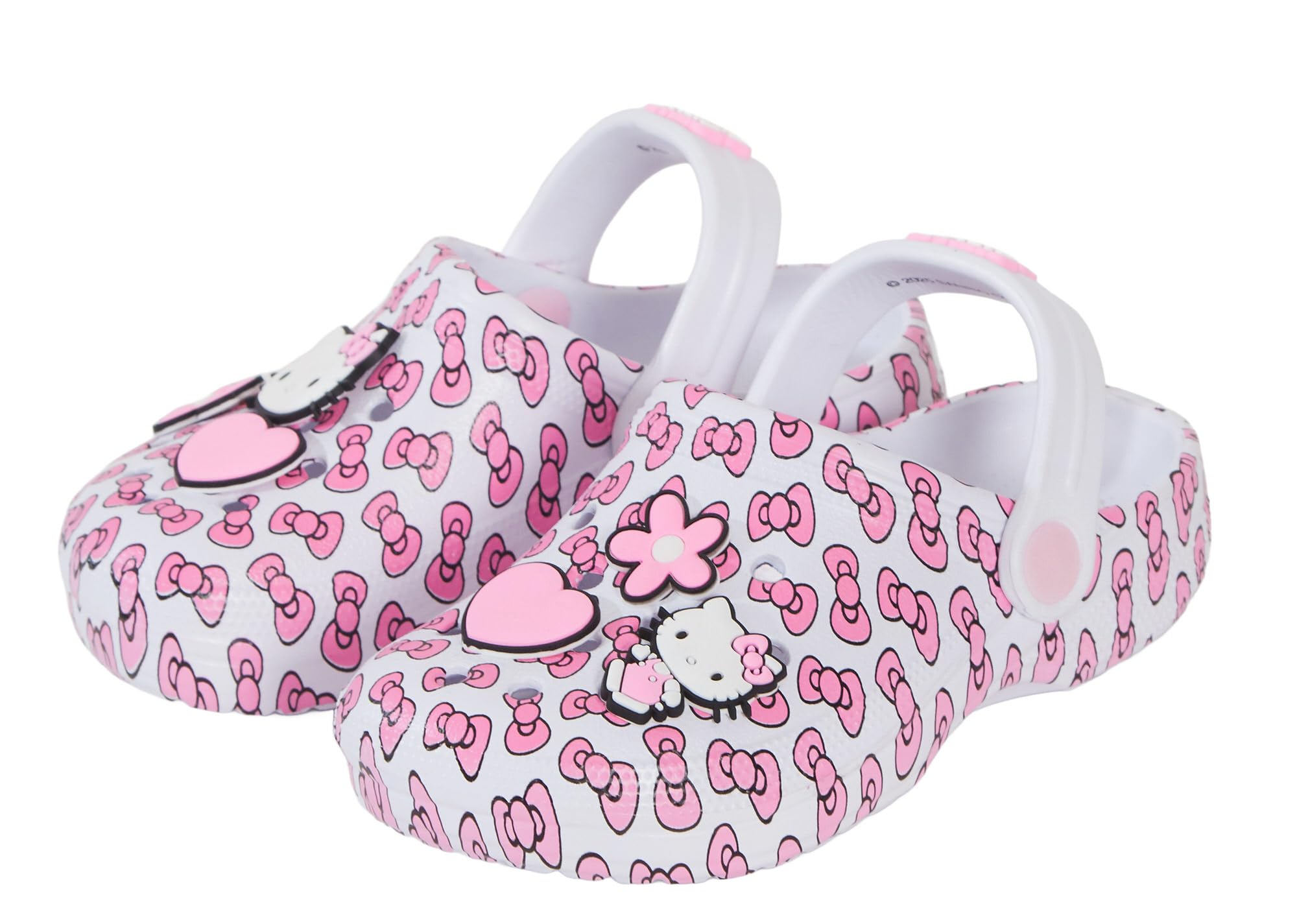 Hello Kitty Sabots pour filles avec breloques, badges, chaussures d'intérieur et d'extérieur avec sangle de cheville