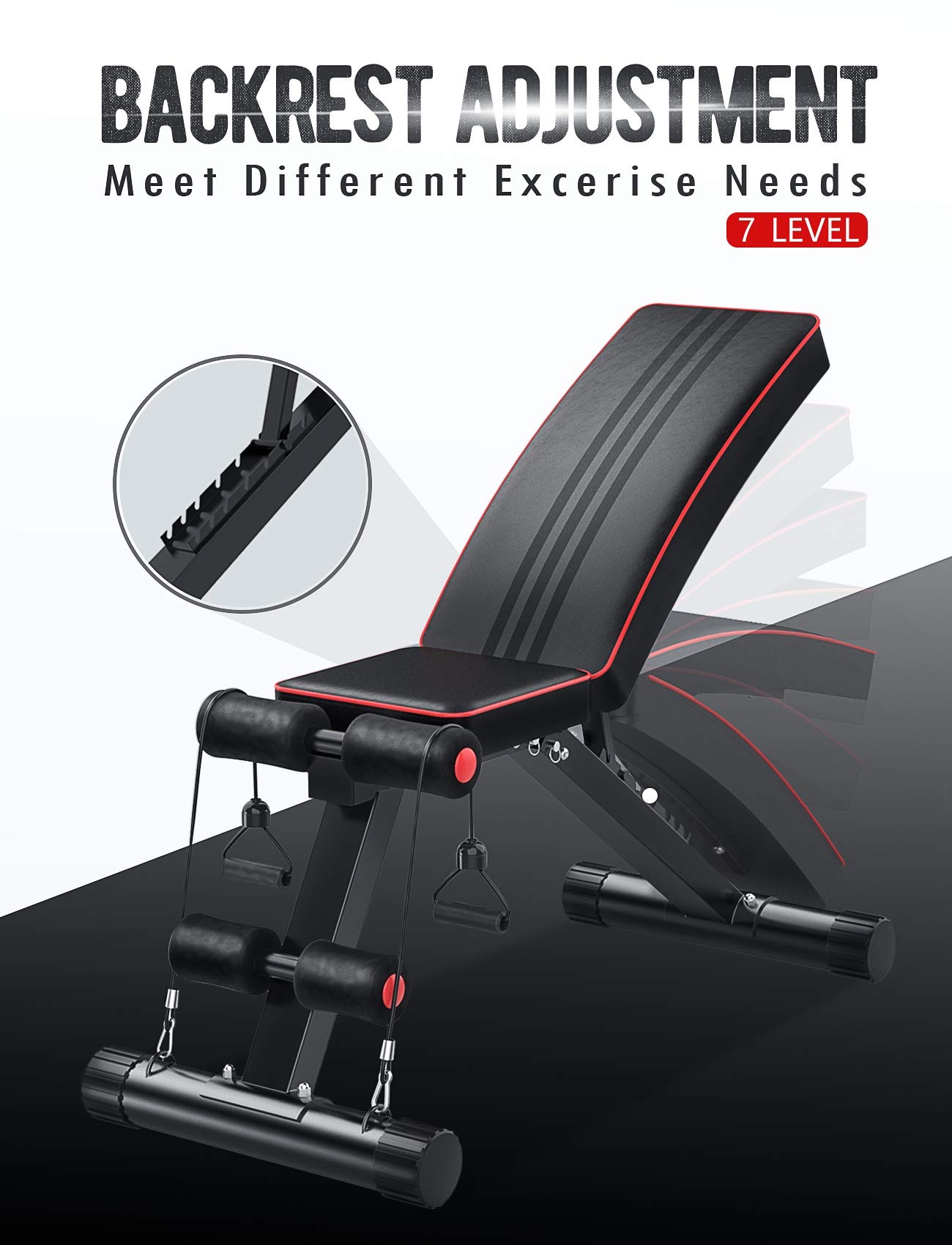 Dripex Weight Bench Foldable Adjustable Incline/Decline/Flat Bench