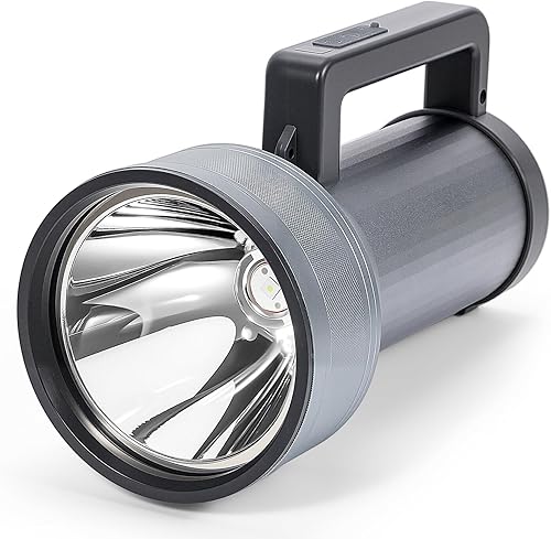 Vista 10 de Linterna LED recargable con pantalla de alimentación, 4 modos de luz, antorcha de mano de alto lúmenes, doble interruptor, linterna portátil