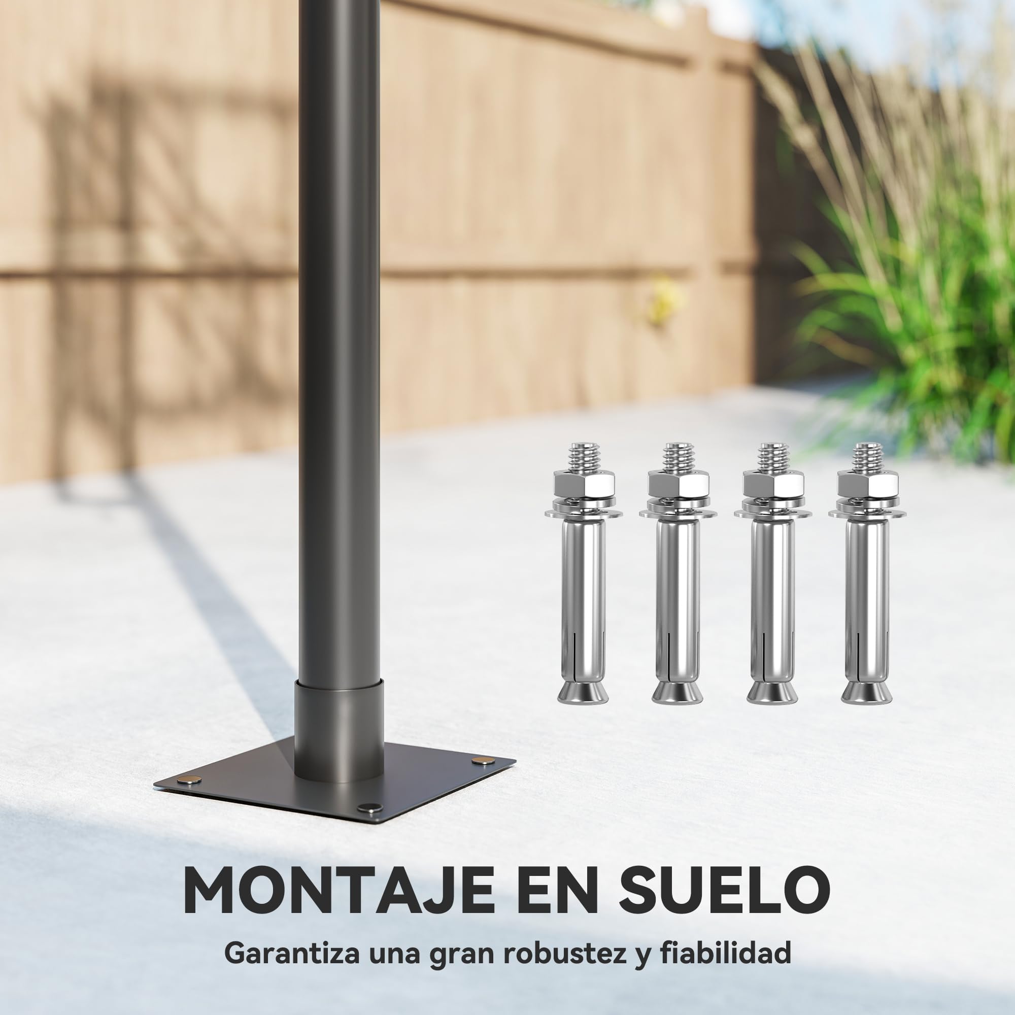 SPORTNOW Canasta de Baloncesto Exterior Altura Ajustable 230-305 cm Tablero Irrompible 120 cm Aro 48 cm