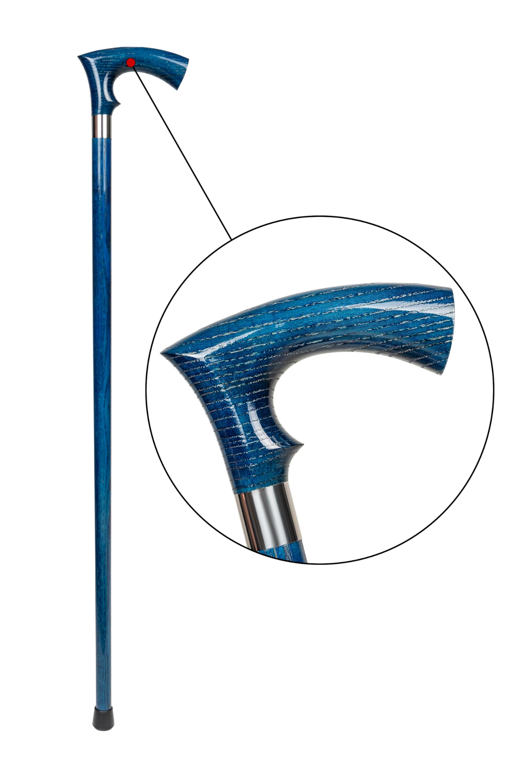 Dr. Watson Classic Duke Walking Stick – Handcrafted Ash Wood Cane with Polished Stainless Steel Collar