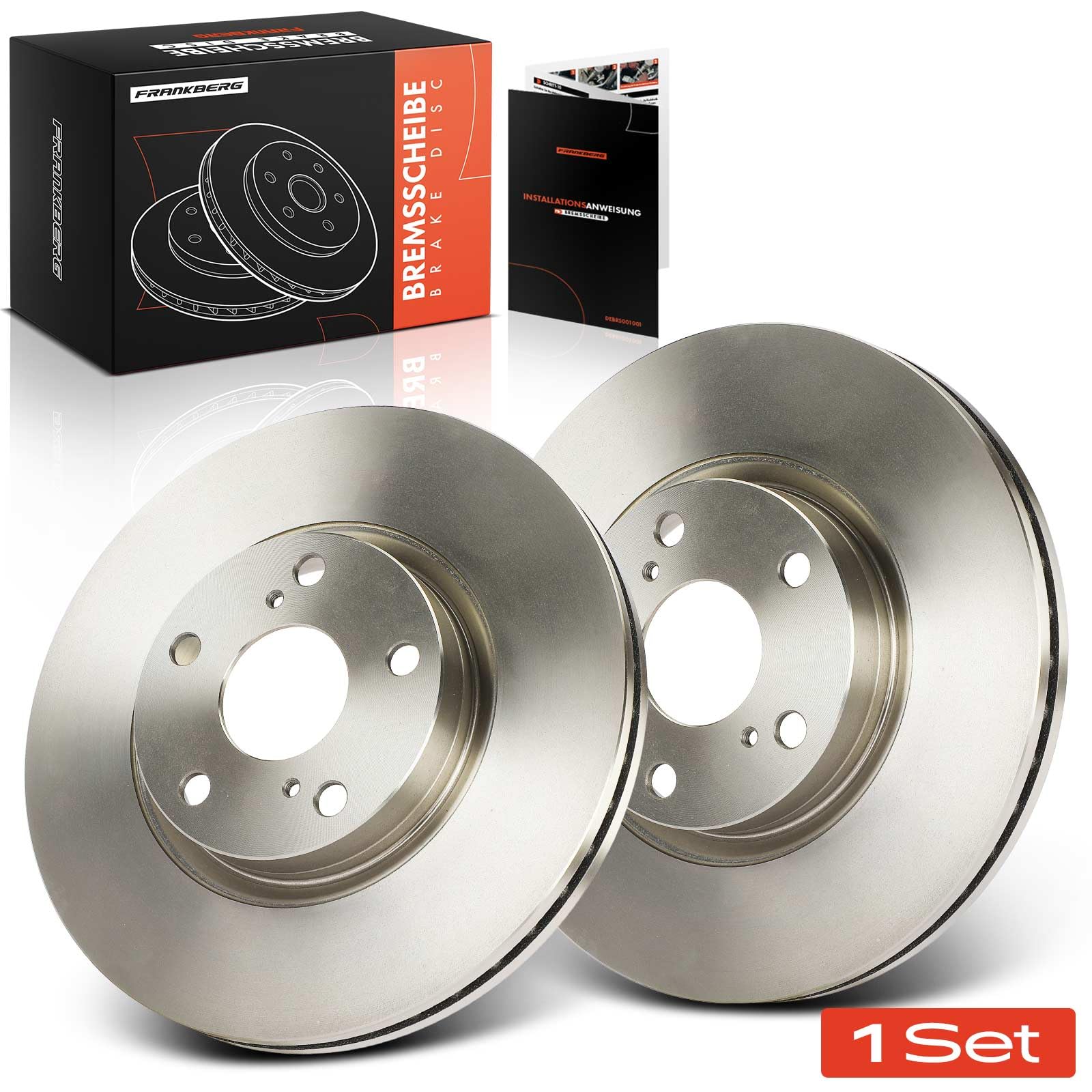Frankberg 2 discos de freno delantero izquierdo y derecho, compatible con Aven.sis Station Wagon T25 2,2L 2005-2008 Cor.olla Verso R1 ZER ZZE12 Replace # 4351205080