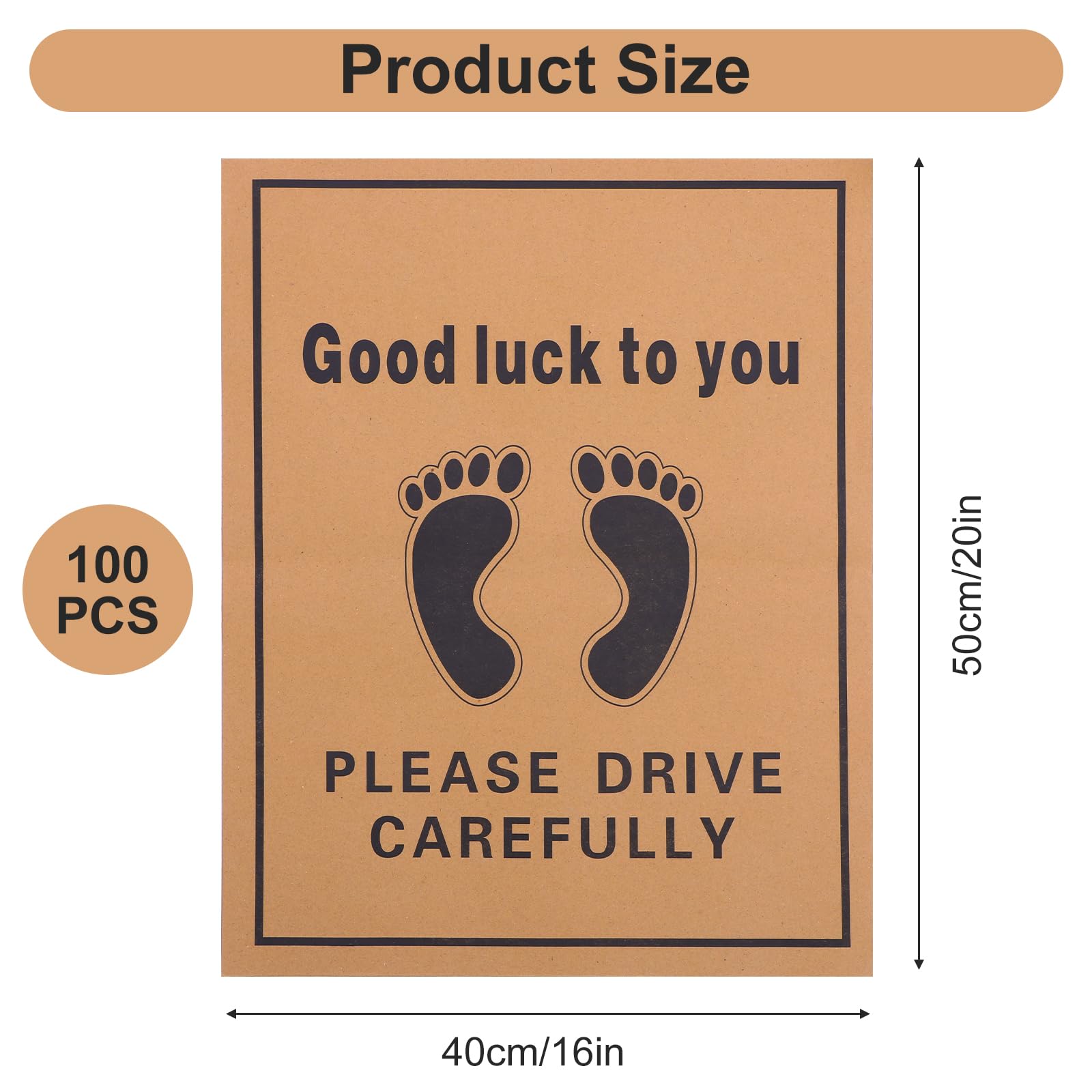 100 Pcs Paper Floor Mats for Cars 16x20 Inch Disposable Brown Automotive Floor Mats Temporary Cars Floor Protective — view 2