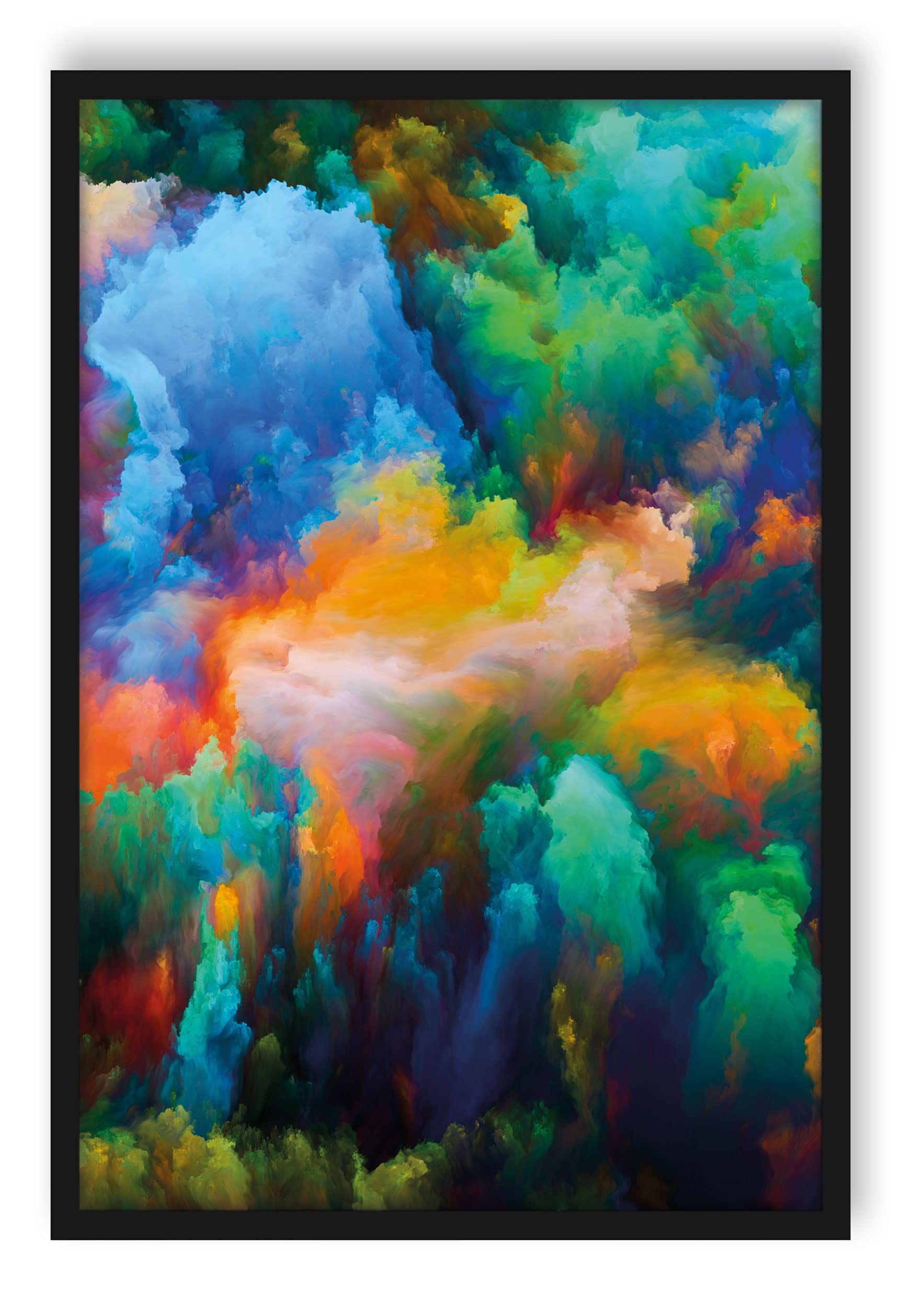 Farbflash Holi - Poster con cornice, 100 x 70 cm, stampa artistica incorniciata