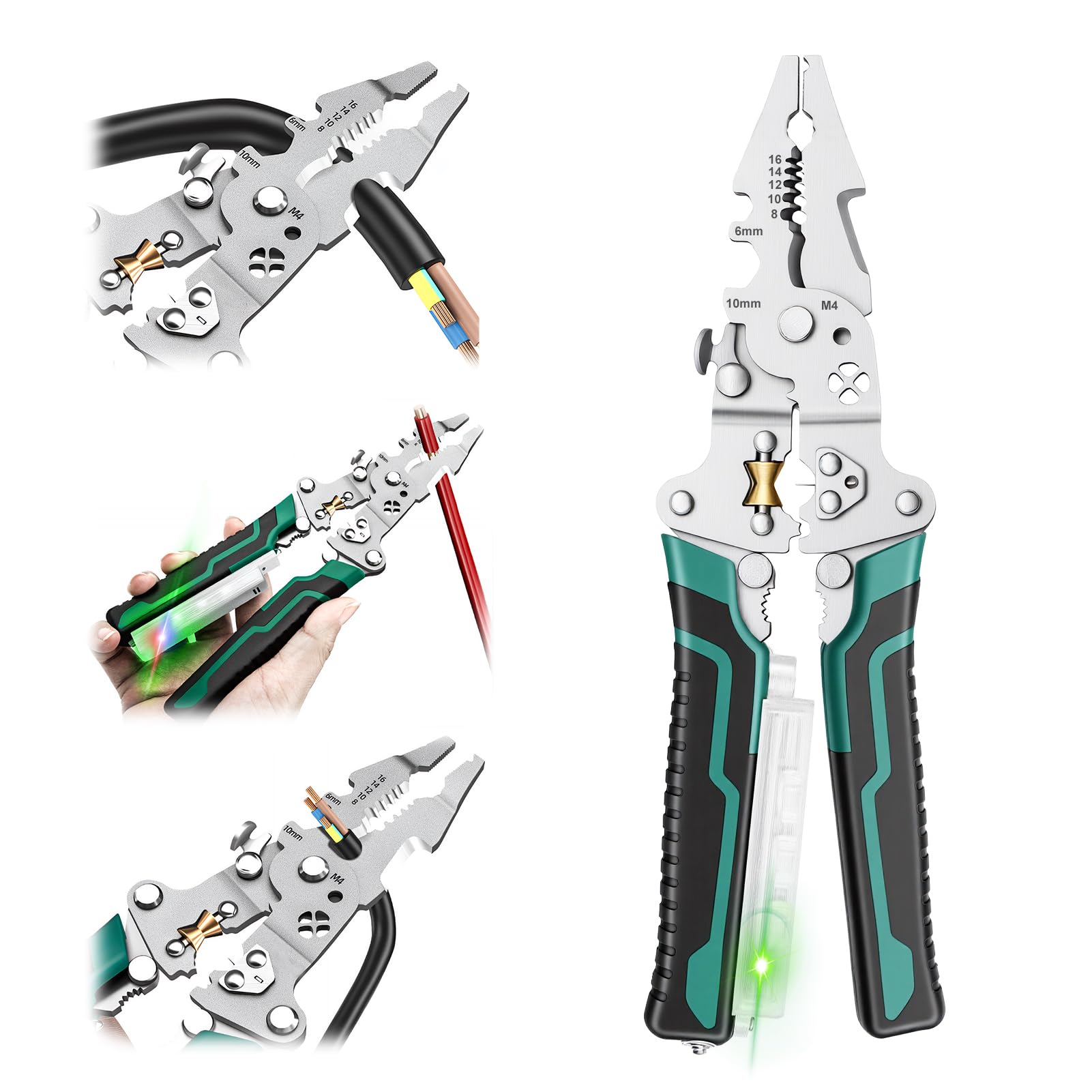 Professional 18-in-1 Electrical Pliers Multi Tool for Electricians | Wire Stripper, Wire Cutter, Crimper, Cable Stripper Machine, Voltage Tester, Screwdriver | All-in-One Pliers Tools for DIY
