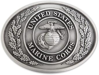 Indiana Metal Craft US MARINE CORPS Crest Traditional Design Pewter Belt Buckle MADE IN USA