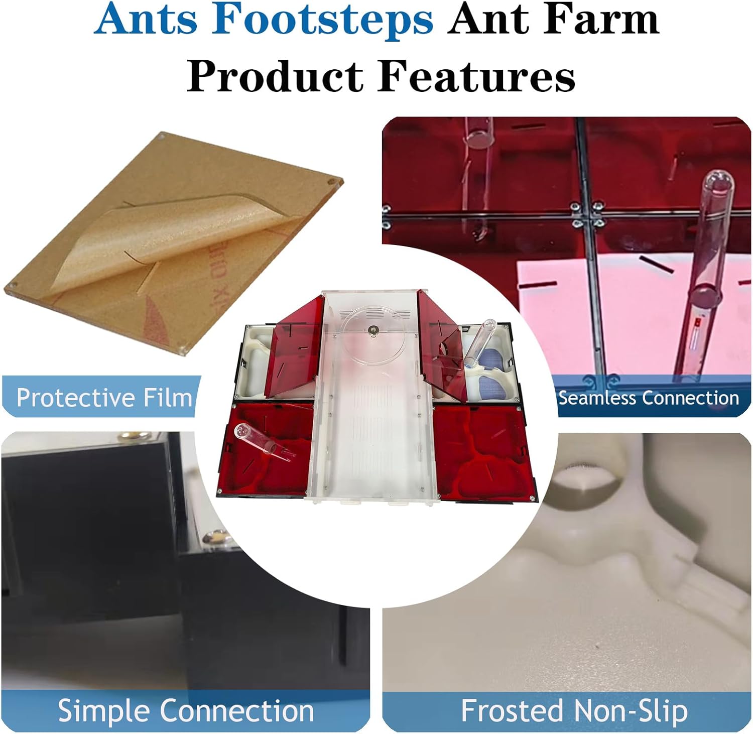 Ant Farm Nest Science DIY Terrarium Kit Care for Live Ants Ant Habitat with Water Tower Nurturing Room and Comprehensive Observation-Set 5