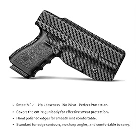 POLE.CRAFT Carbon Fiber IWB Kydex Holster Fits: Glock 19 19X 25 44 45 (Gen 1 2 3 4 5) & Glock 23 32 (Gen 3 4) - Inside Waistband Carry - for G19 G19x G23 G25 G32 G44 G45 Holster -Left