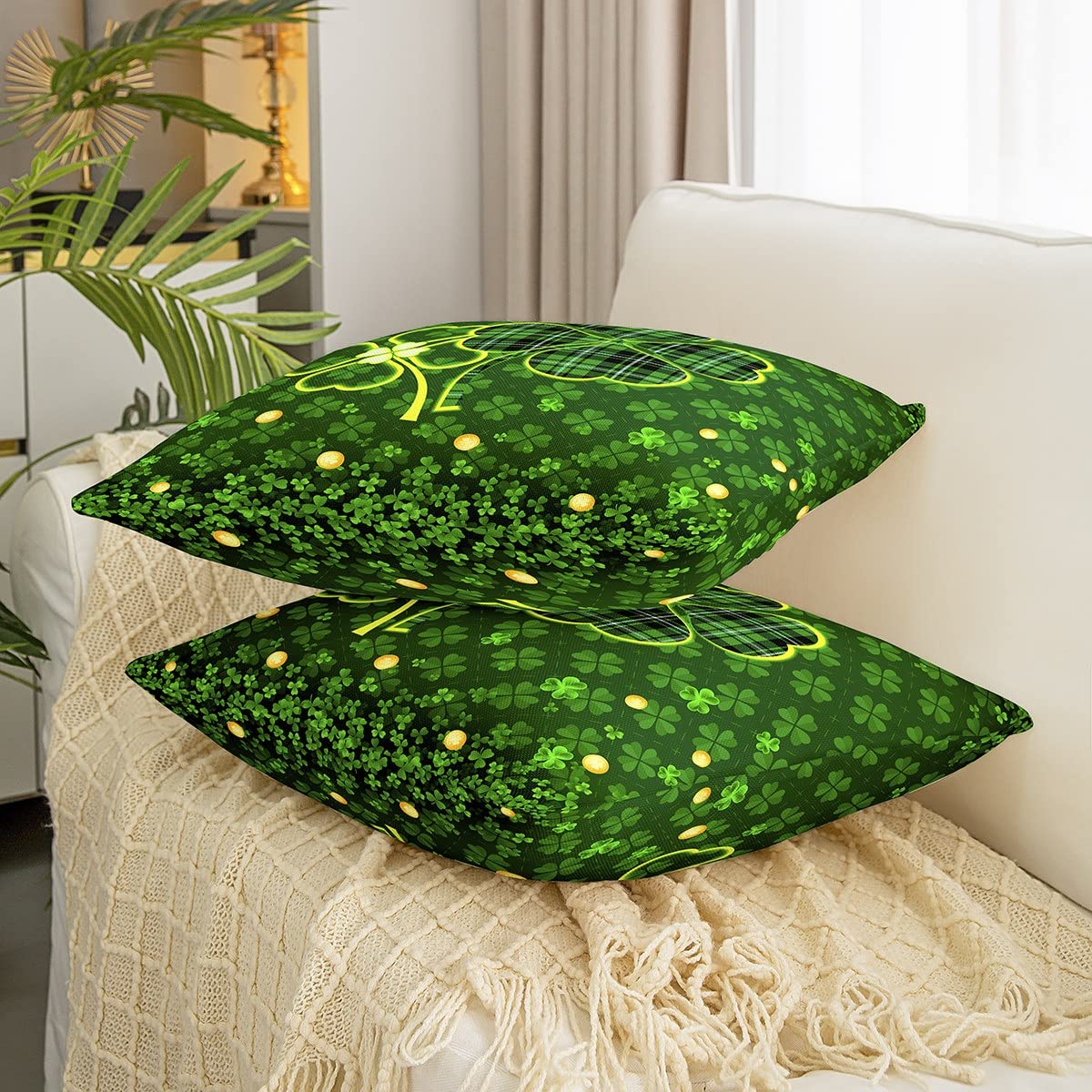 JUSPURBET Copricuscini Decorativi In Velluto Verde Militare, 12x20 - Foto 7