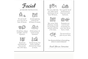 100 Pack Premium Facial Aftercare Instructions Cards for Professional Estheticians