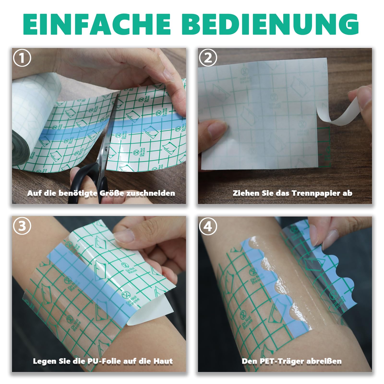 PEPAX 15cm*4m Pellicola per Tatuaggi Second Skin Tatuaggi PU Nastro Adesivo Impermeabile Nastro per Doccia Cerotto per Tatuaggi