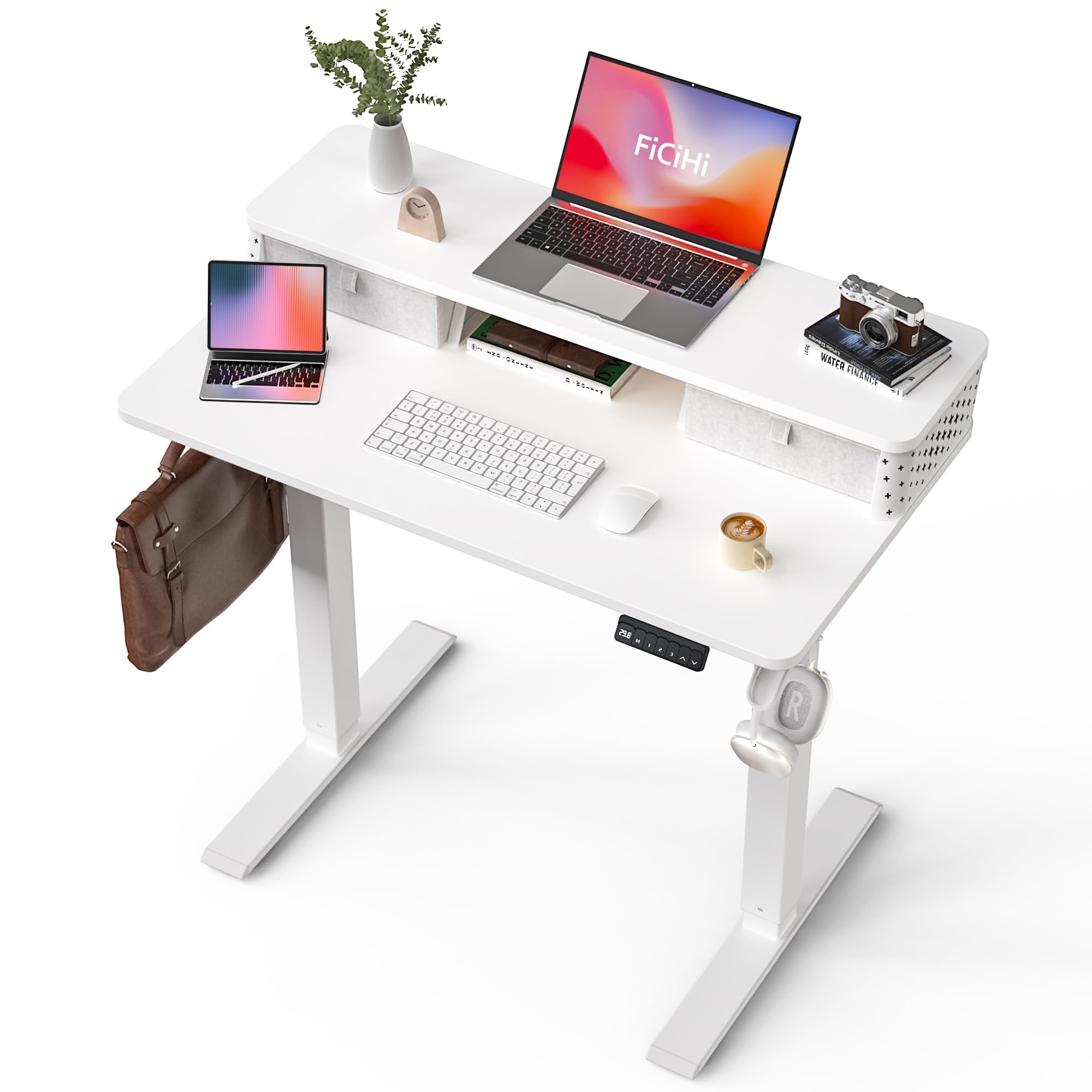 Amazonベーシック パイン無垢材プラットフォーム　 ダブル　ホワイト Amazon.com: FiCiHi 35x20 Inch Standing Desk with Drawers, C-Clamp