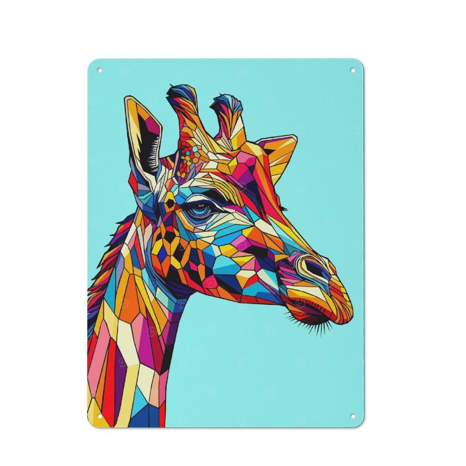 Junmoney Style-24 Vintage Tin Sign 40X30cm With Giraffe Wpap Pop Art For Garage Or Workshop, For Metal Sign Collectors, For Cafés, Pubs And Restaurants