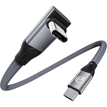 USB C to USB C Cable Short 30 cm Angle 240 W USBC 3.2 Gen2 x 2 20Gbps Data Cable 90 Degree PD 3.1 Fast Charging Cable 5K/4K @ 60Hz Video Cable Type C Charging Cable for iPhone 17 16 Galaxy S26 S25 iPad Pixel