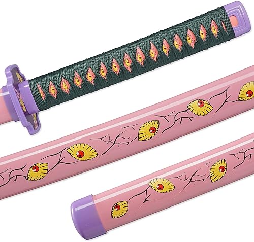 Vista 4 de Zisu Demon Slayer - Espada, alrededor de 41 pulgadas, pilares de Hashira y Katana protagonista para uso de cosplay, textura original de anime