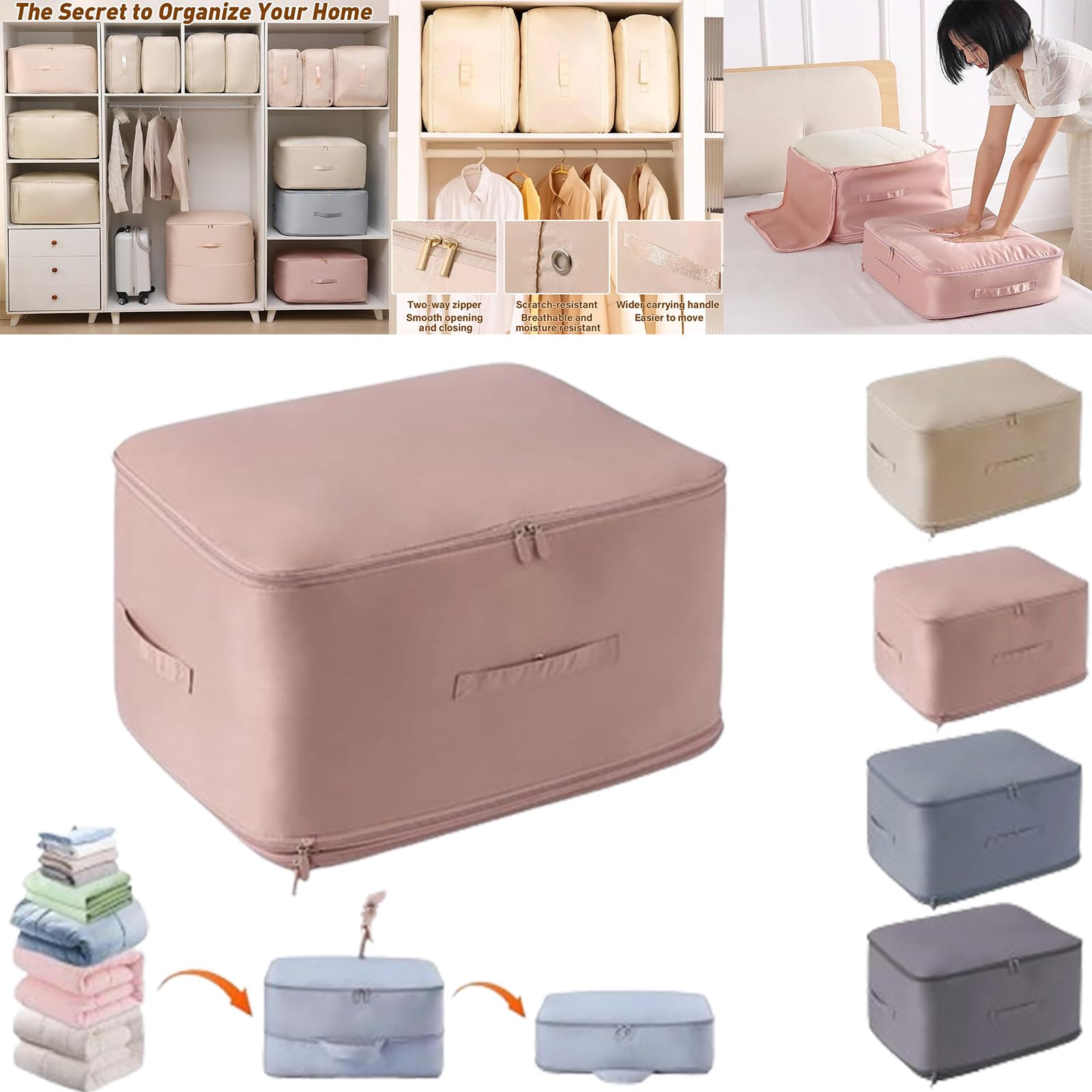 Grande capacità di compressione piumino Storage Bag Ultra salvaspazio comprimibile borse trasloco rosa XL Size ideale per casa e viaggi soluzioni di archiviazione