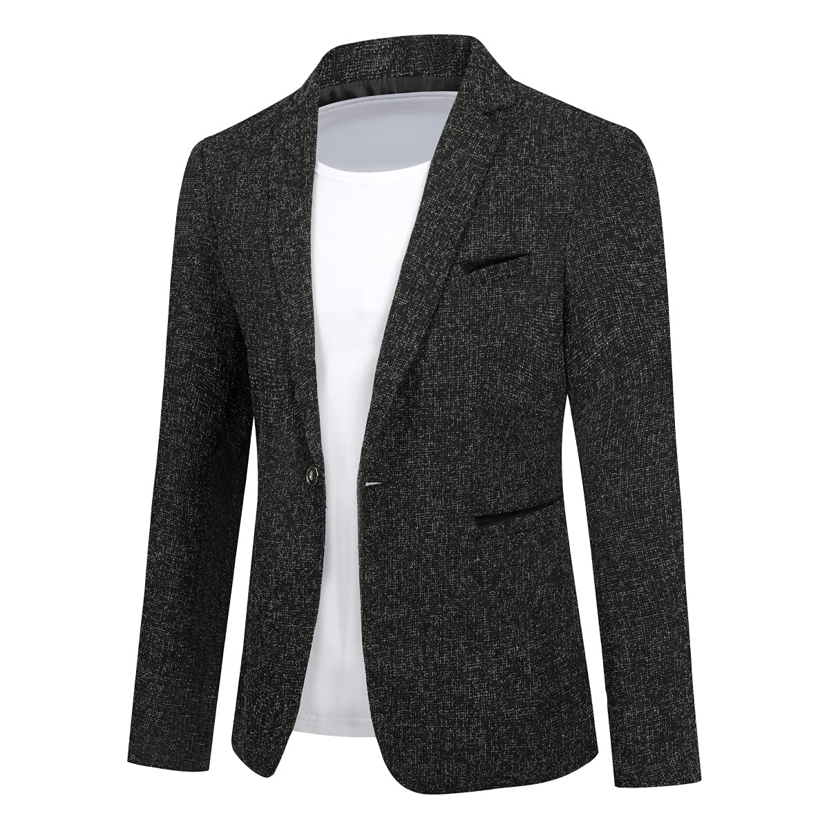 Allthemen Mens Casual 1 Button Blazer Slim Fit Blazer Jacket Lightweight Suit Jackets