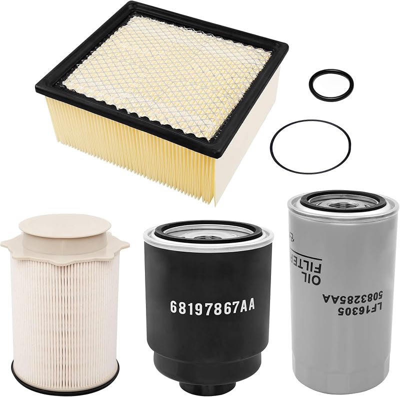 Kit de filtros para motor Cummins Diesel 6.7L ATRACYPART para Dodge Ram 2500, 3500, 4500 e 5500 – 4 unidades