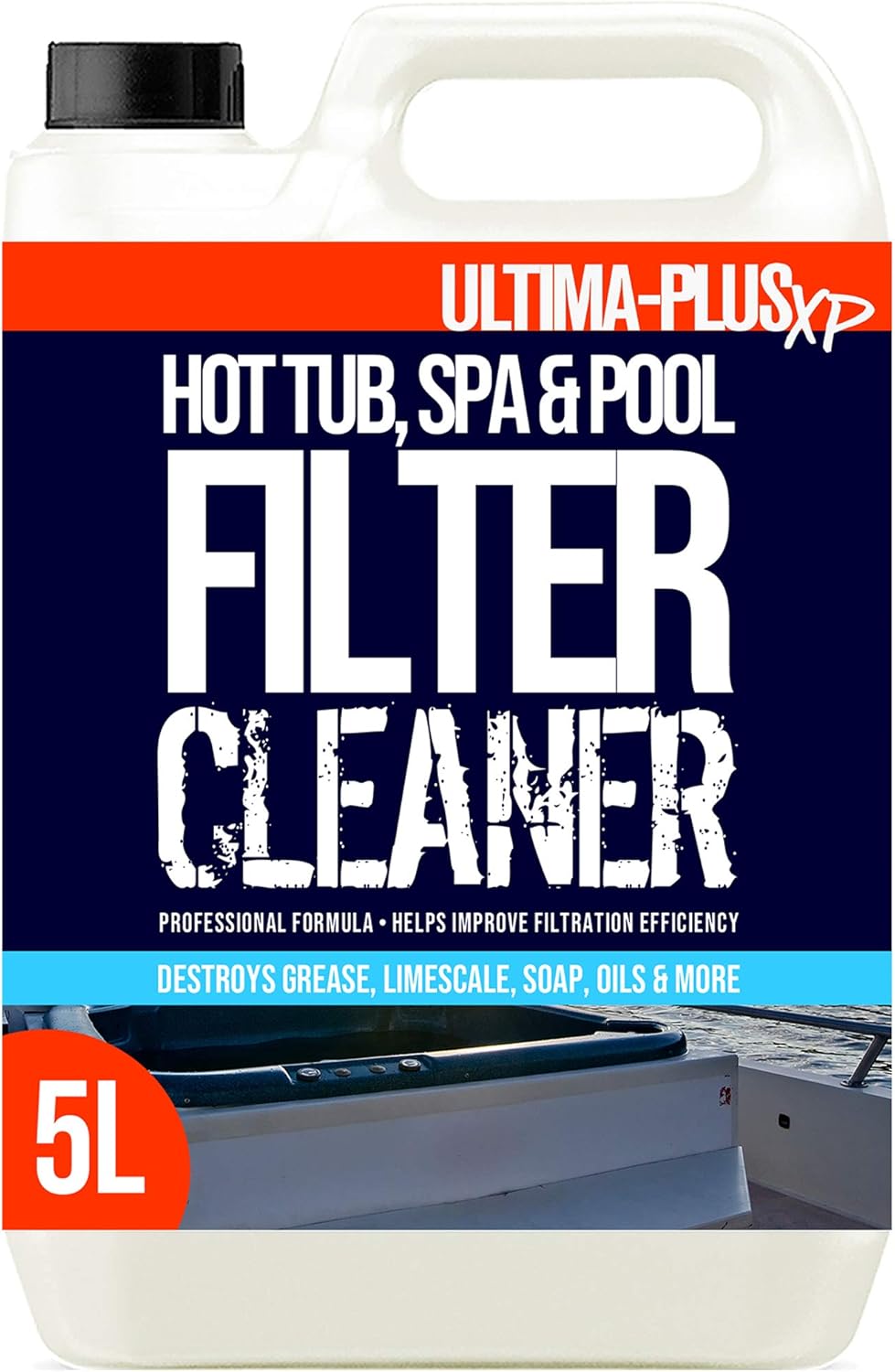 ULTIMAPLUS XP Hot Tub, Spa & Pool Filter Cleaner Removes Grease