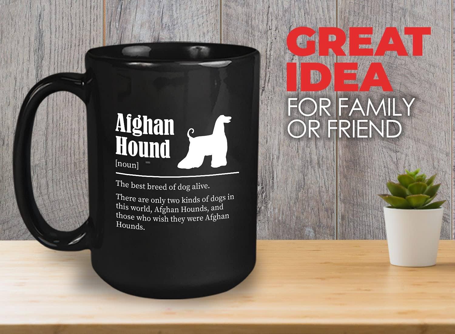 Bubble Hugs Dog Lover Coffee Mug 15oz Black - Afghan Hound - Dog Owner Pet Owner Animal Lover Dog Breed Definition Novelty Sweet Best Pet Pug Terrier Rottweiler Pomeranian