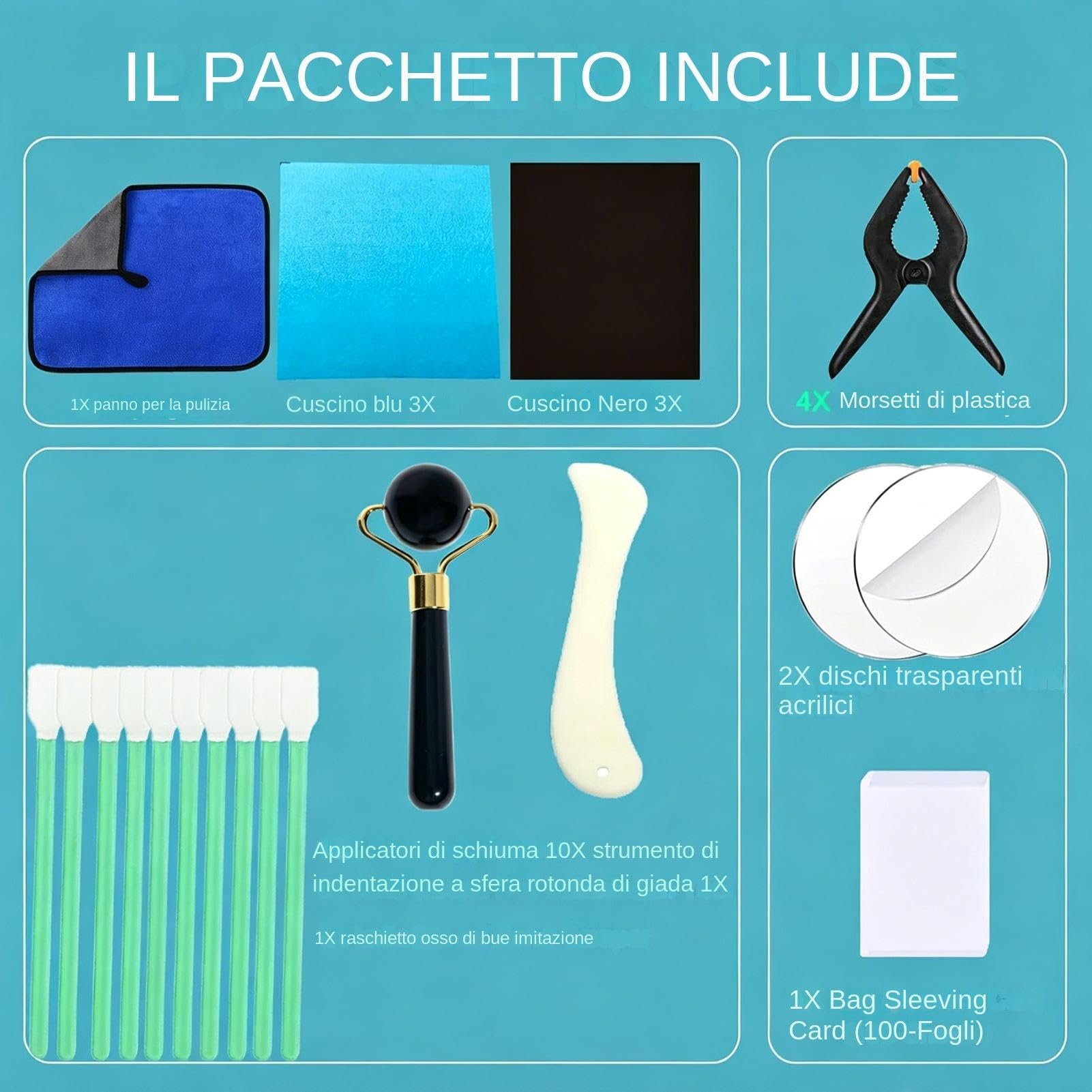 Kit di pulizia carte collezionabili da 28 pezzi, kit di pulizia carta e kits di appiattimento carte sportive, adatto per la cura delle carta classificate e bordi appiattiti