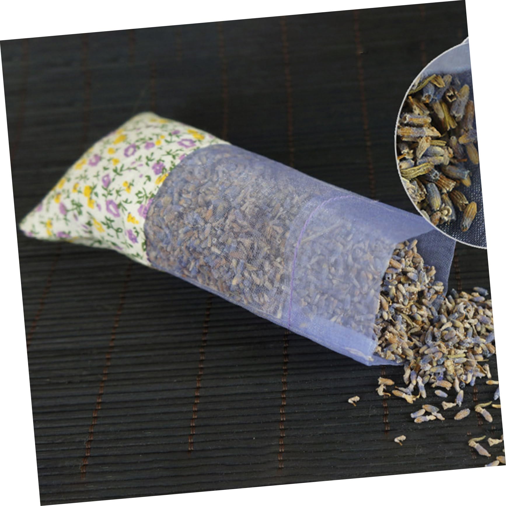 Healeved 3 Sets Lavendelsäckchen mit Kordelzug Blumenmuster für Hochzeitsbevorzugungen Süßigkeiten Teebeutel Beutel Stück * 3