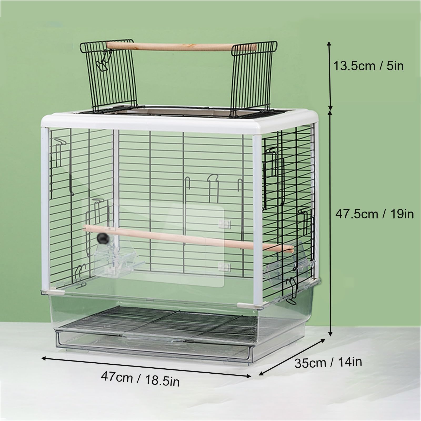 Jaula Trampa Palomas, Jaula Canarios, con Claraboya, con Accesorios, se Puede Llevar Al Exterior, for Pájaros Pequeños y Medianos
