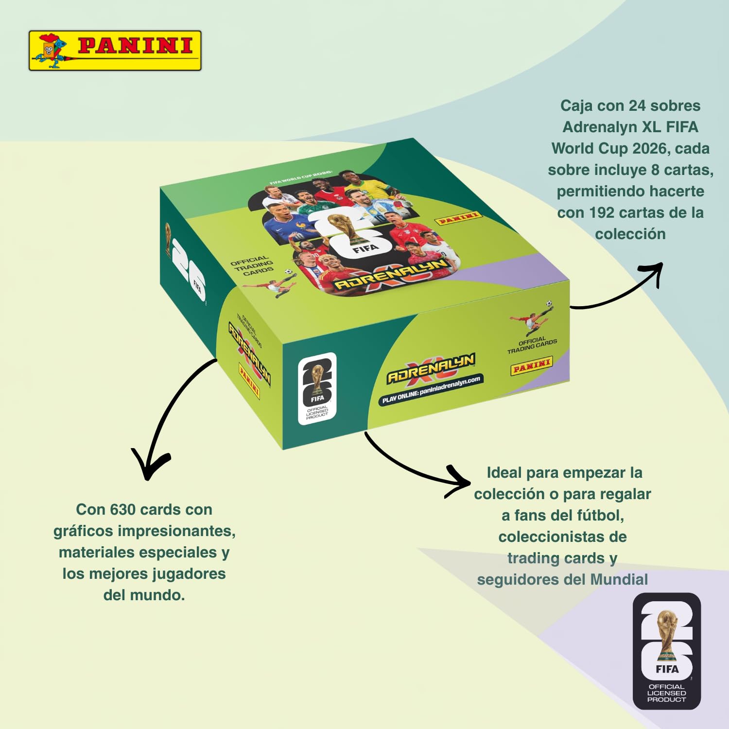 Panini FIFA World Cup 2026 Adrenalyn XL Cajita 24 Sobres Colección Oficial