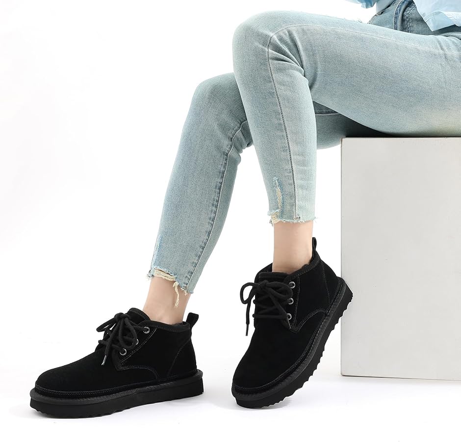 Amazon.com | Litfun Fur Lined Ankle Boots for Women Genuine Suede