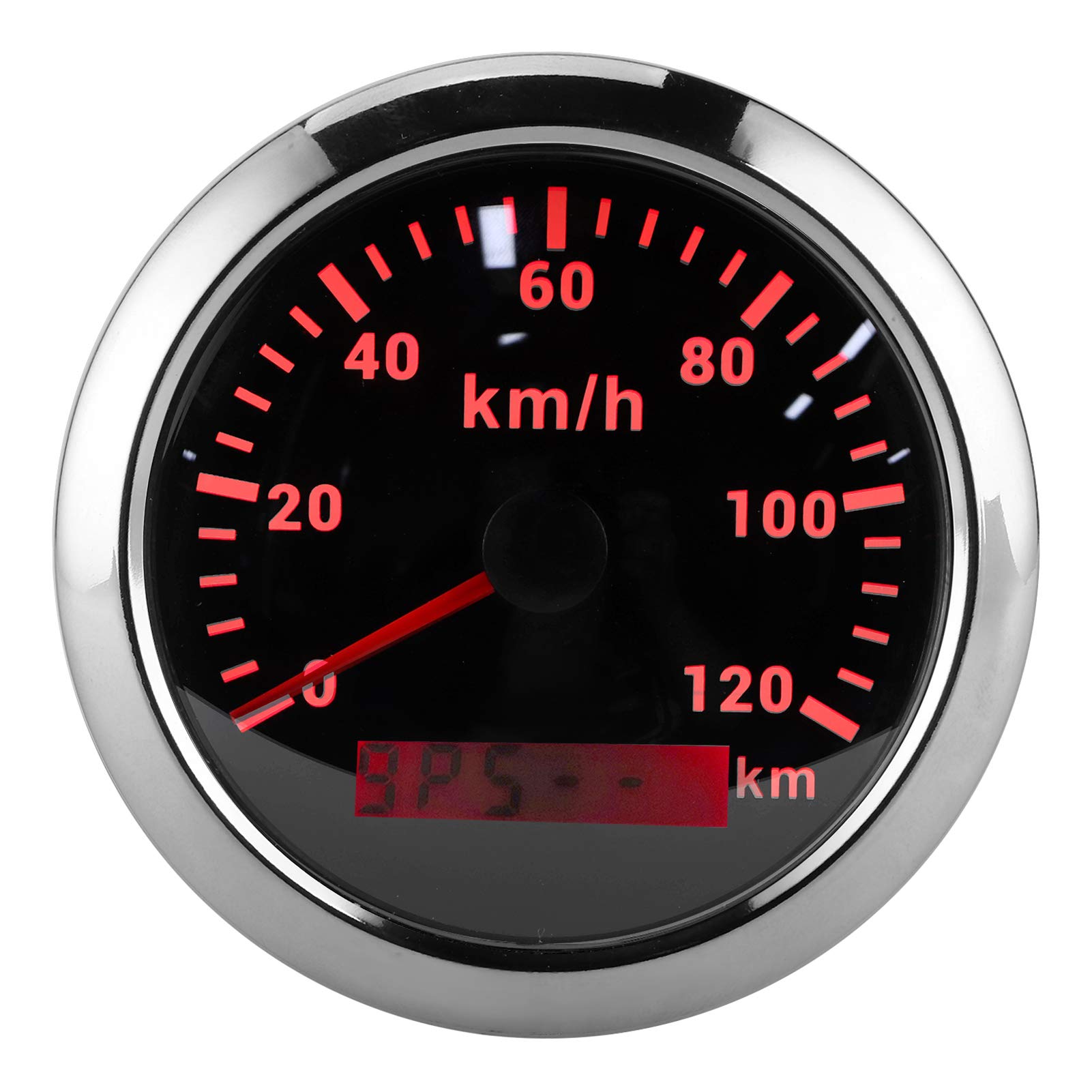 Dilwe Prędkościomierz GPS, Wskaźnik GPS ze Stali Nierdzewnej ABS 316, Licznik Kilometrów 120 KM, wodoodporność IP67, Szybkie Pozycjonowanie 85 Mm, Całkowity Przebieg dla łodzi, Jachtu, Motocykla,