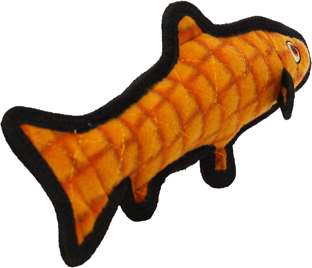 TUFFY - World's Tuffest Soft Dog Toy - Ocean- Squeakers - Multiple Layers. Made Durable, Strong & Tough. Interactive Play (Tug, Toss & Fetch). Machine Washable & Floats. (Trout Orange, Large 2 Pack)